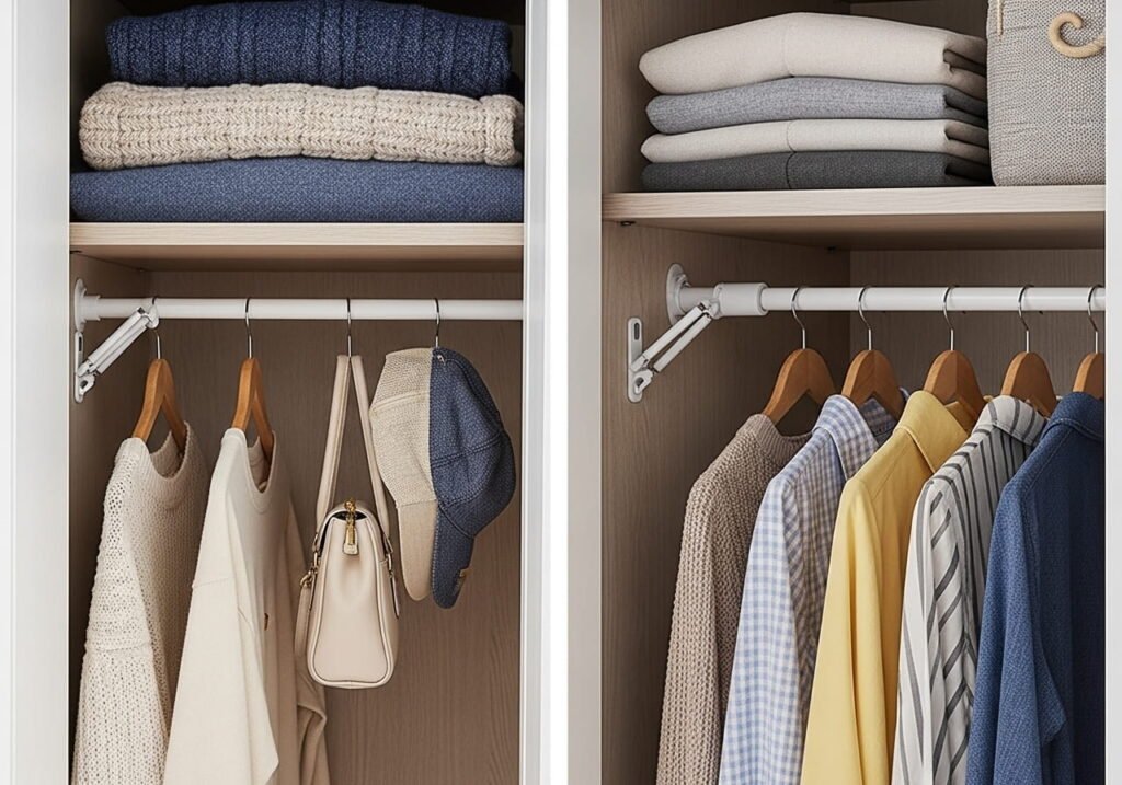 Closet hacks collage realistic DIY