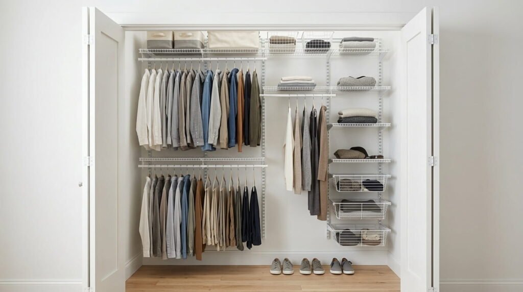 ClosetMaid ShelfTrack wire closet organizer for small closet permanent upgrade