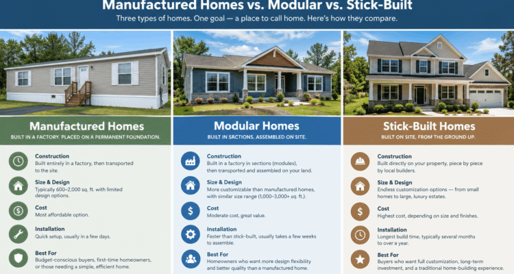 Manufactured Homes vs. Modular vs. Stick-Built